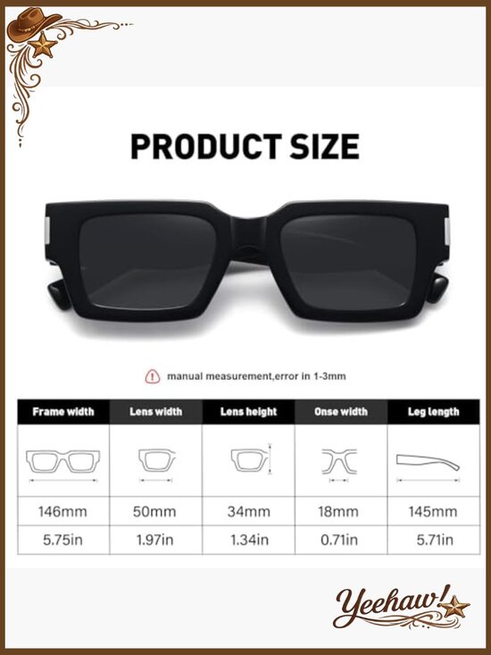 Chunky Square Sunglasses UV400 Protection Retro 90s Rectangle Shades Unisex main image 6
